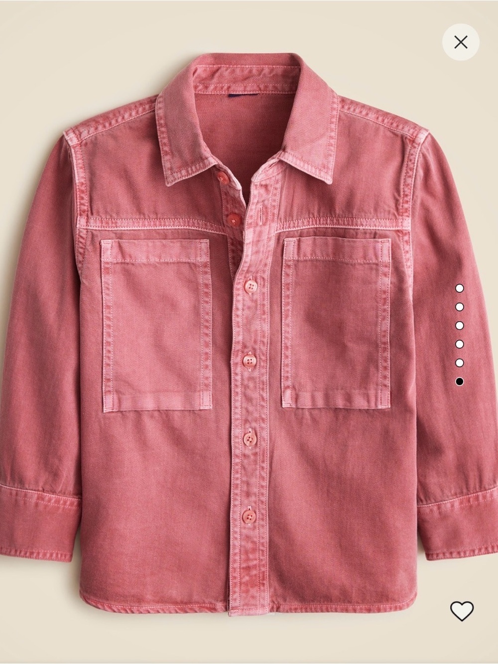 Crewcuts Pink Button-Down Shirt garment dyed denim unisex - Picture 5 of 7